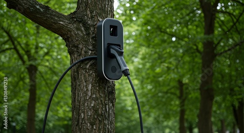 Wallpaper Mural Sustainable Energy Concept – Nature and Technology | Nature-Powered EV Charging Concept Torontodigital.ca