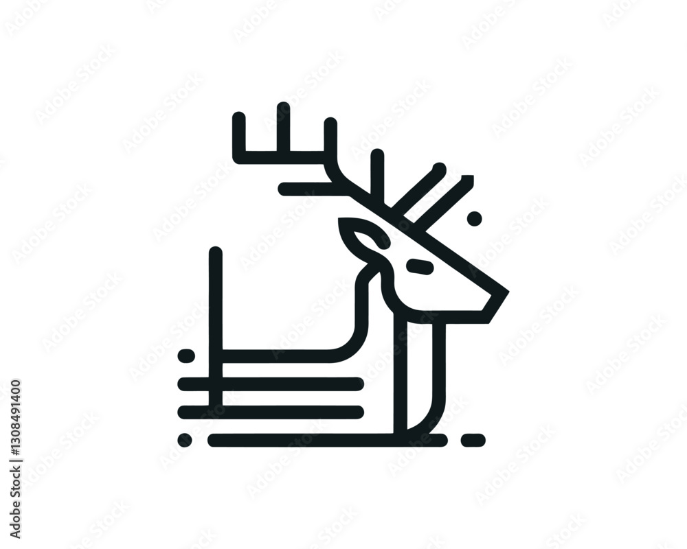 Fototapeta premium Deer logo design vector template 