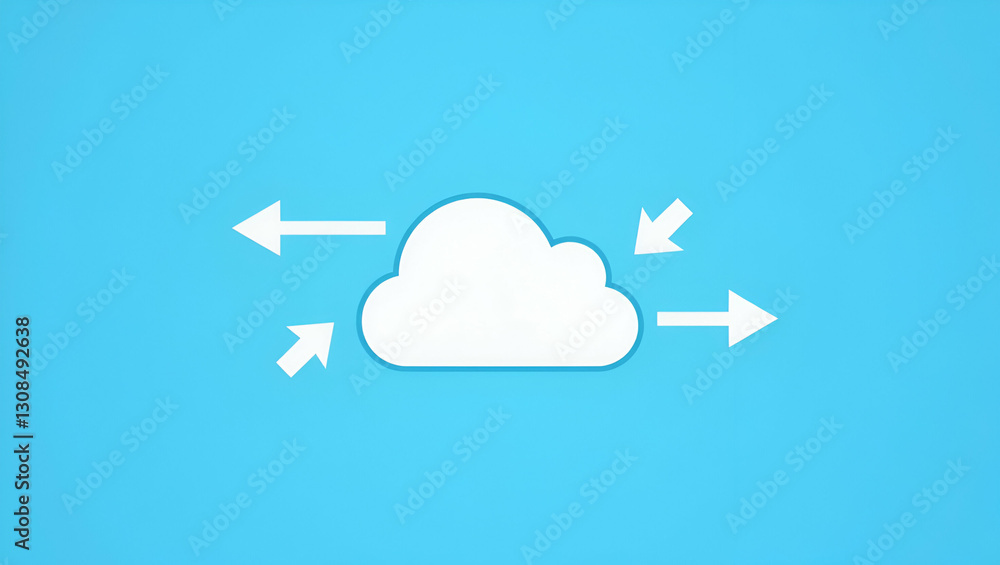 Dynamic Cloud Upload/Download Icon: Cute Vector Illustration for Digital Storage Solutions Dynamic Cloud Upload/Download Icon: Cute Vector Illustration for Digital Storage Solutions