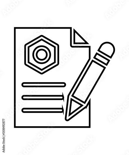File edit icon with thin outline