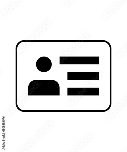 Id card icon with thin outline
