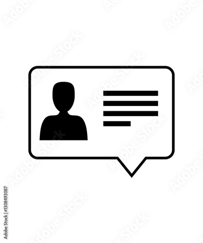 identity card icon with thin outline