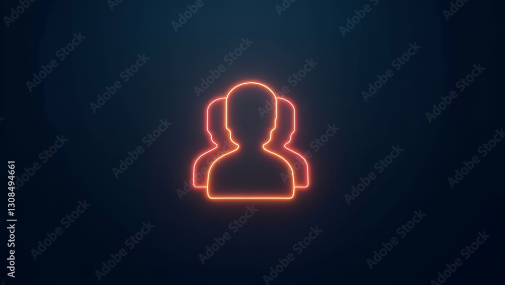 Glowing Group Icon: Visual Representation of Team Collaboration and Interconnected Workflows for Enhanced Synergy in Modern Workplaces - Stock Photo Concept with Empty Space Glowing Group Icon: Visual Representation of Team Collaboration and Interconnected Workflows for Enhanced Synergy in Modern Workplaces - Stock Photo Concept with Empty Space
