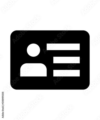 Id card icon filled with black