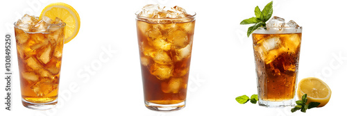 ice tea, transparent background, side view