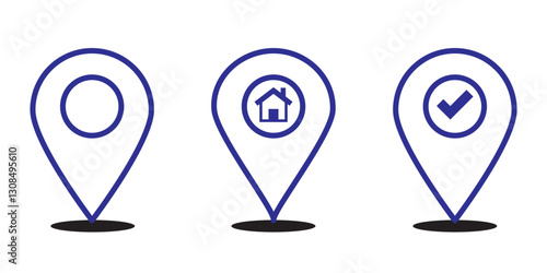 Set of location pin icons. location pin place marker. Location icon. Map marker pointer icon set. Modern map markers. Pin icon vector isolated on white background