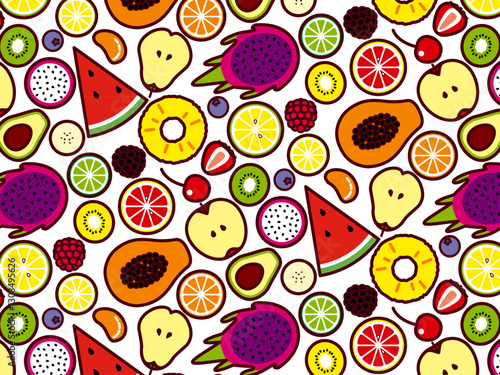 カットフルーツ、柄