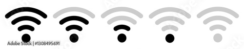 Wifiのアンテナの接続状態を表すアイコンのイラスト