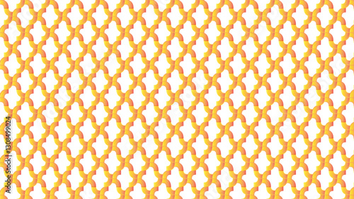 Seamless Orange and Yellow Geometric Tile Pattern With Moroccan Motif. ramadan kareem background.