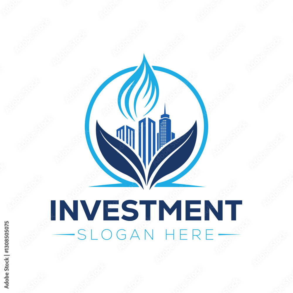 Obraz premium investment vector silhouette line art logo illustration