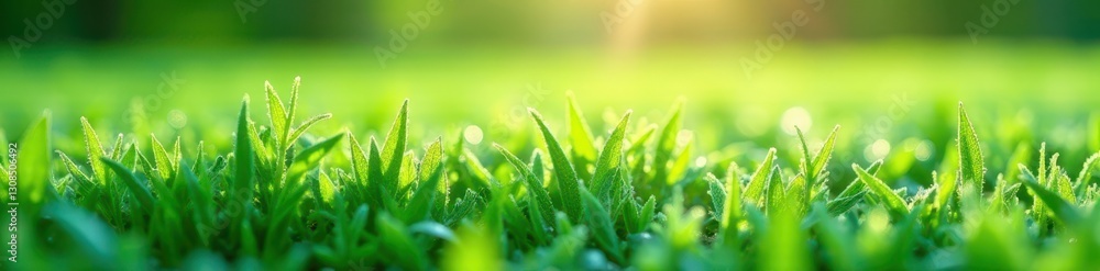 White frost coating emerald green grass, sunlit, morning, sunlit grass, winter scene White frost coating emerald green grass, sunlit, morning, sunlit grass, winter scene