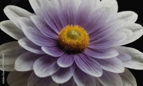 Romantic Lotus Flower with Water Drops on Black Background