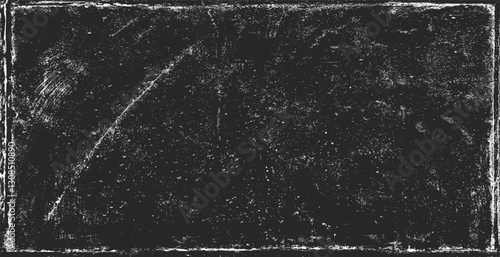 Obraz na płótnie Grunge texture pattern frame. Black design border. Old paper vector illustration. w salonie