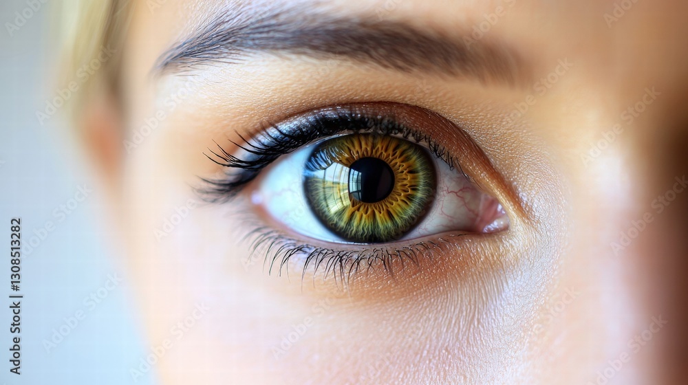 Naklejka premium Stunning close-up of a woman's eye, showcasing the complexity and beauty of her vision