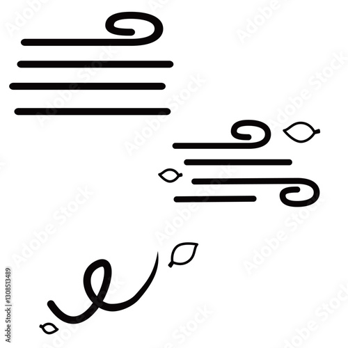 シンプルな風のイラスト