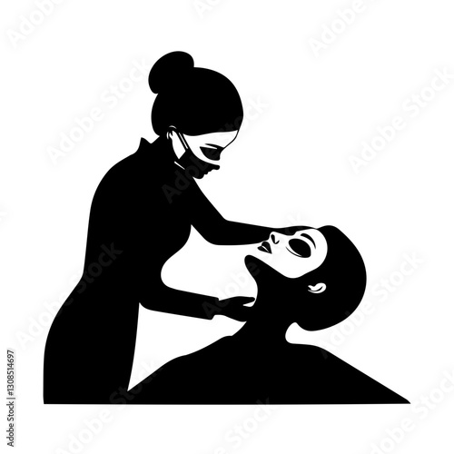 Perfect Spa Poses for Shoulder Massage: Silhouette Technique Standing Behind a Seat