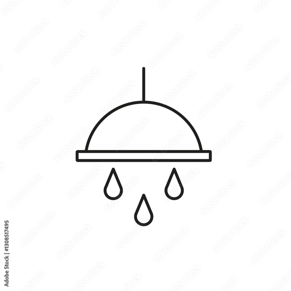 icon design of shower with line art style on white background icon design of shower with line art style on white background
