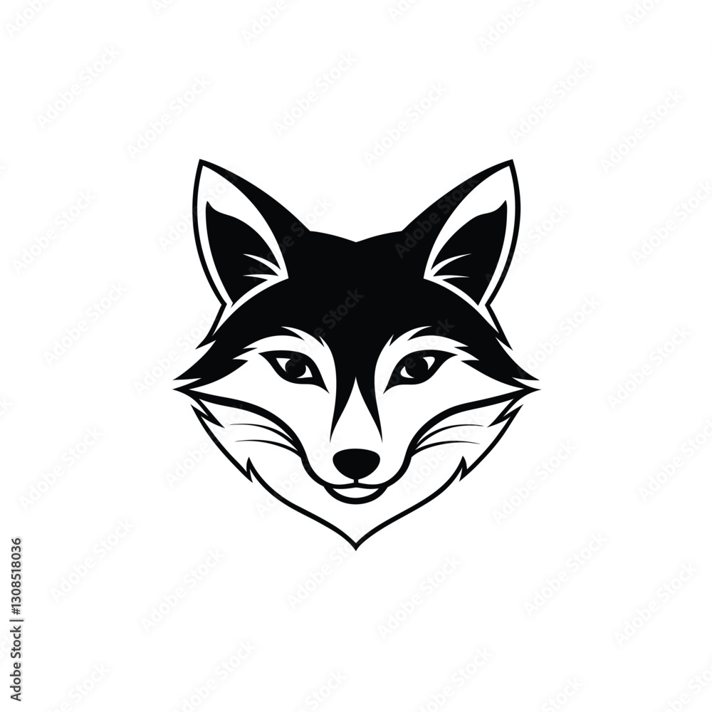Fototapeta premium Fox Head Silhouette Vector Design Detailed | Fox Head Vector