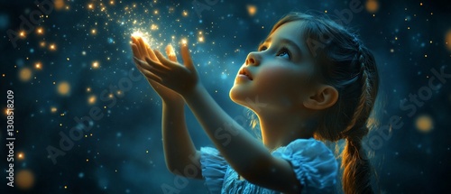 Wallpaper Mural Child Wonders at Night Sky Torontodigital.ca