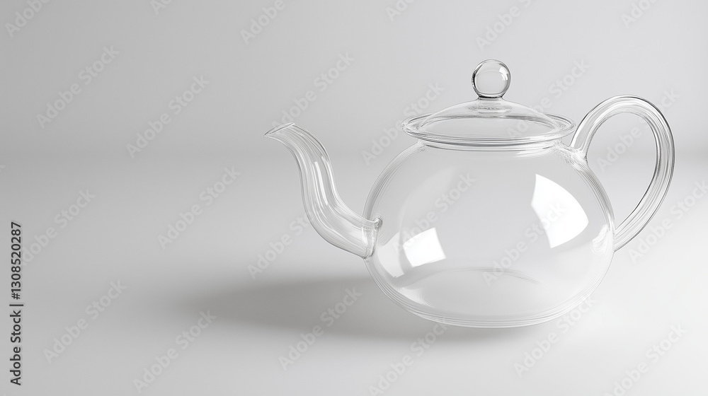 Crystal Clarity: An elegant, transparent glass teapot sits ready, exuding a sense of refined simplicity, capturing the essence of peaceful moments. Crystal Clarity: An elegant, transparent glass teapot sits ready, exuding a sense of refined simplicity, capturing the essence of peaceful moments.