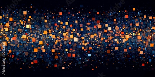 Colorful Cube Wave Abstract Digital Art