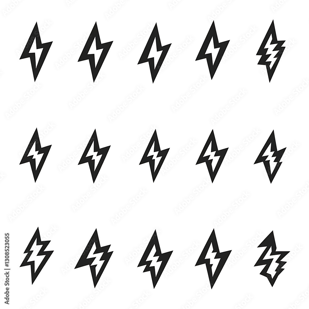 Lightning Icons Grid Pattern Lightning Icons Grid Pattern