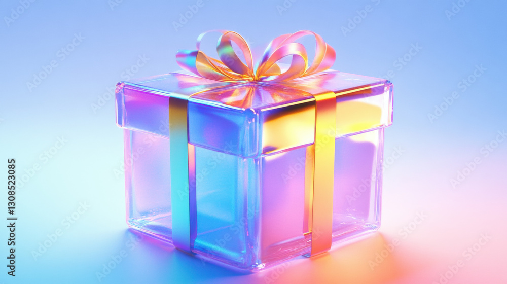 Iridescent Gift Box with Ribbon Iridescent Gift Box with Ribbon