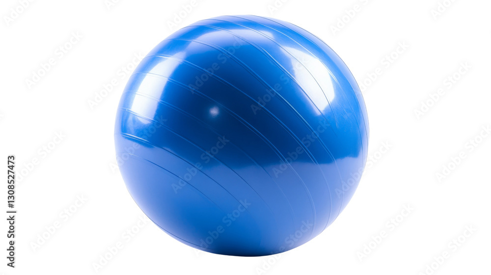Blue fitness ball isolated on transparent background for easy integration Blue fitness ball isolated on transparent background for easy integration