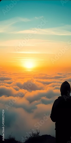 silhouette of a man in sunset