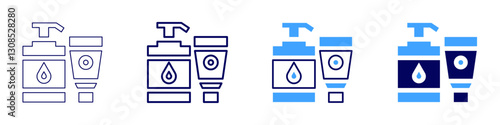 Cleansing balm icon in 4 different styles. Thin Line, Line, Bold Line, Duotone. Duotone style. Editable stroke