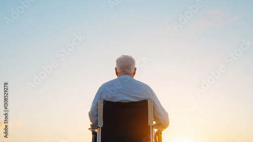 Sunset Serenity: An elderly...