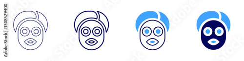 Overnight mask icon in 4 different styles. Thin Line, Line, Bold Line, Duotone. Duotone style. Editable stroke