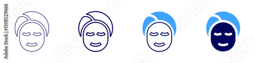 Skin brightening icon in 4 different styles. Thin Line, Line, Bold Line, Duotone. Duotone style. Editable stroke