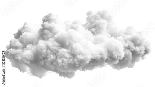 Realistic white cloud floating on transparent background