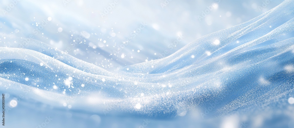 Abstract winter background with soft light blue snow drifts and sparkling snowflakes. Abstract winter background with soft light blue snow drifts and sparkling snowflakes.