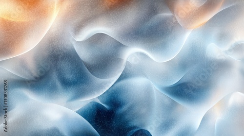 An abstract background featuring smooth, flowing waves in soft blue and orange tones. A dreamy and ethereal composition, perfect for modern design and artistic projects.  
