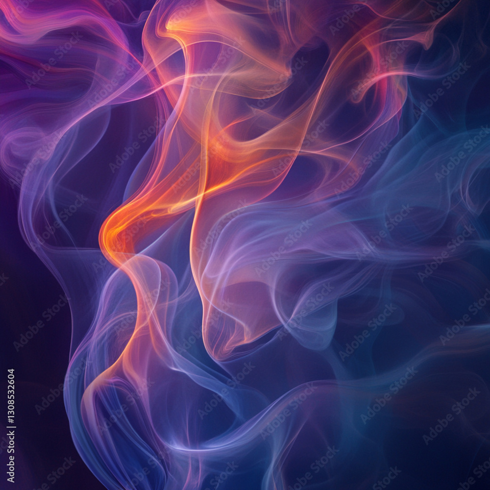 Wispy details of smoke rising against a dark background Wispy details of smoke rising against a dark background