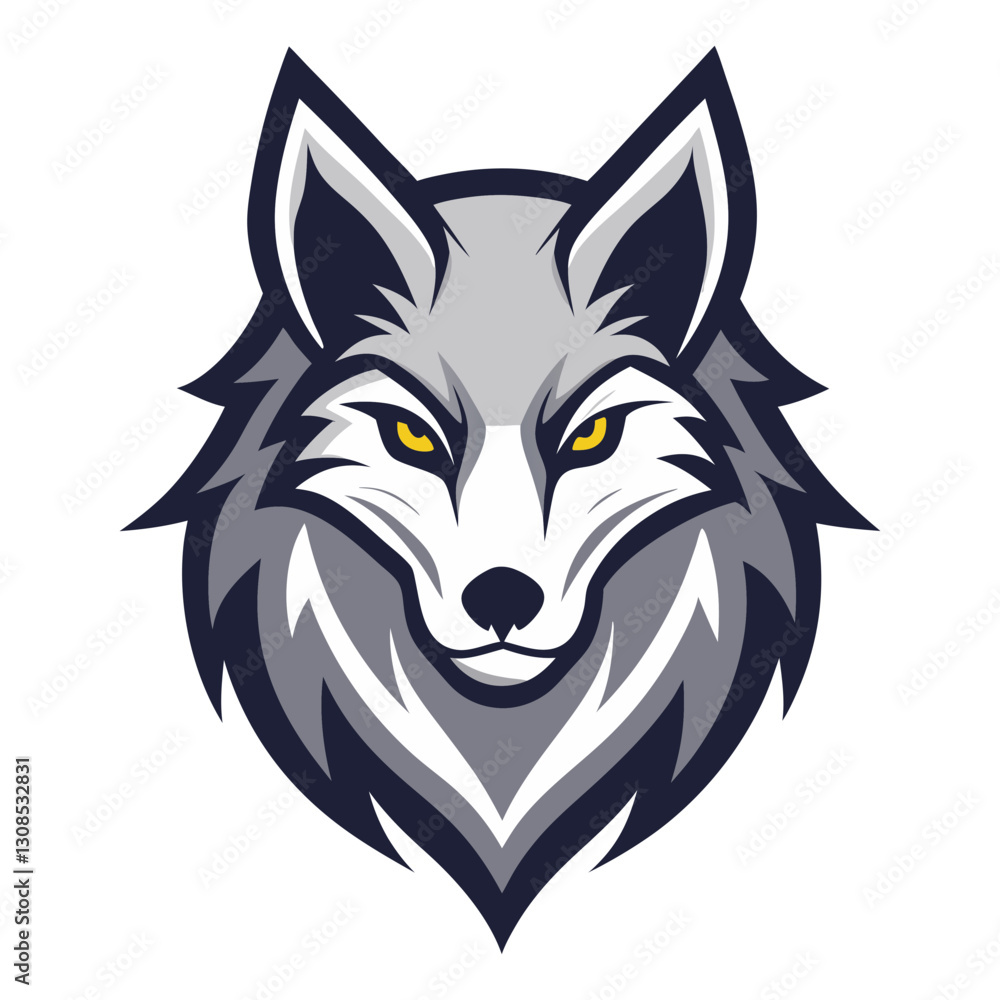 Fototapeta premium Wolf mascot vector logo illustration