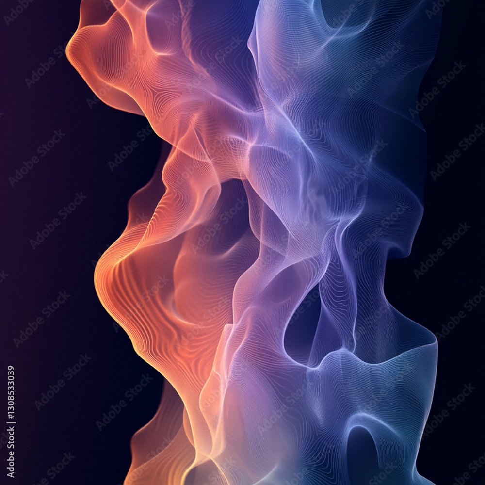 Wispy details of smoke rising against a dark background Wispy details of smoke rising against a dark background