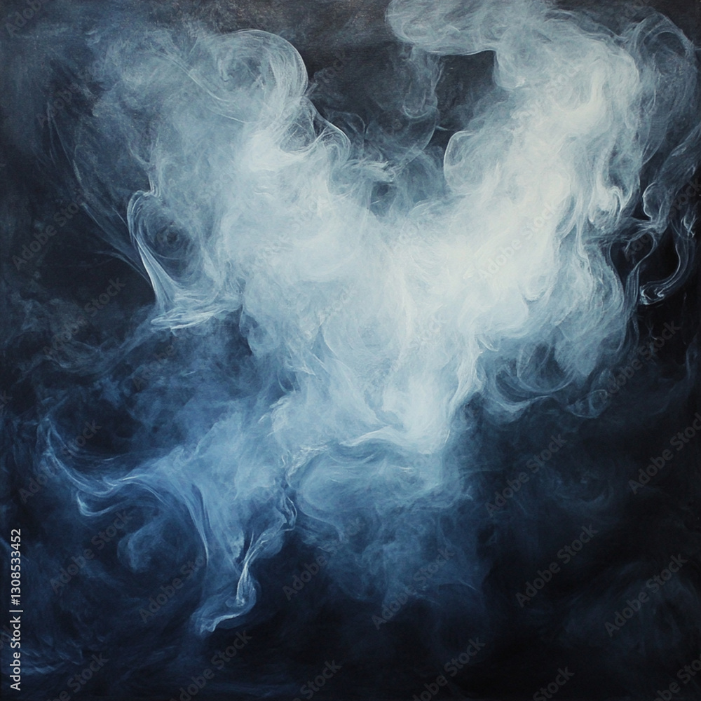Fototapeta premium Wispy details of smoke rising against a dark background
