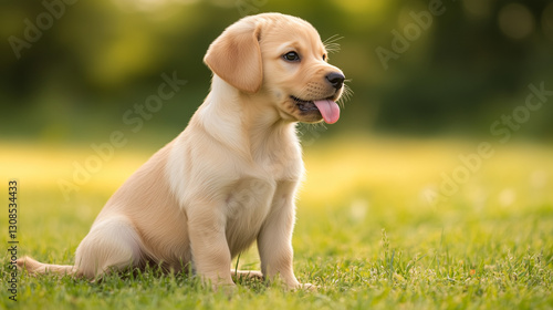 Golden Puppy on the Lawn: A...