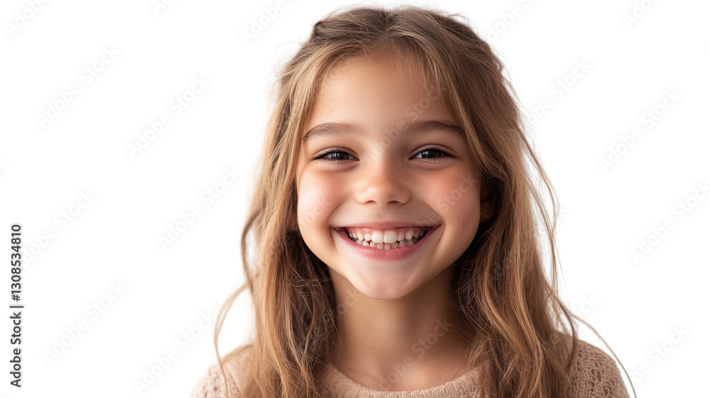 Portrait of smiling preschool girl with transparent background Portrait of smiling preschool girl with transparent background