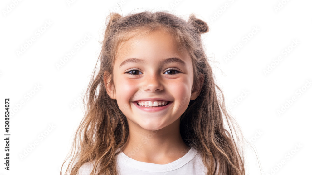 Portrait of smiling preschool girl with transparent background Portrait of smiling preschool girl with transparent background