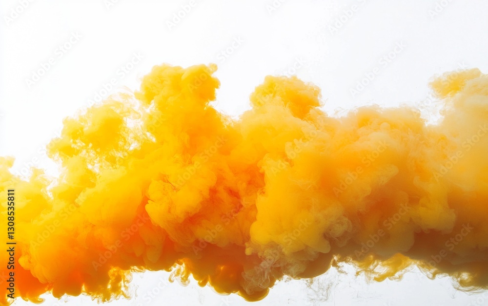 Bright yellow smoke billowing into the sky during an outdoor event at noon, creating a vibrant atmosphere and visual impact Bright yellow smoke billowing into the sky during an outdoor event at noon, creating a vibrant atmosphere and visual impact