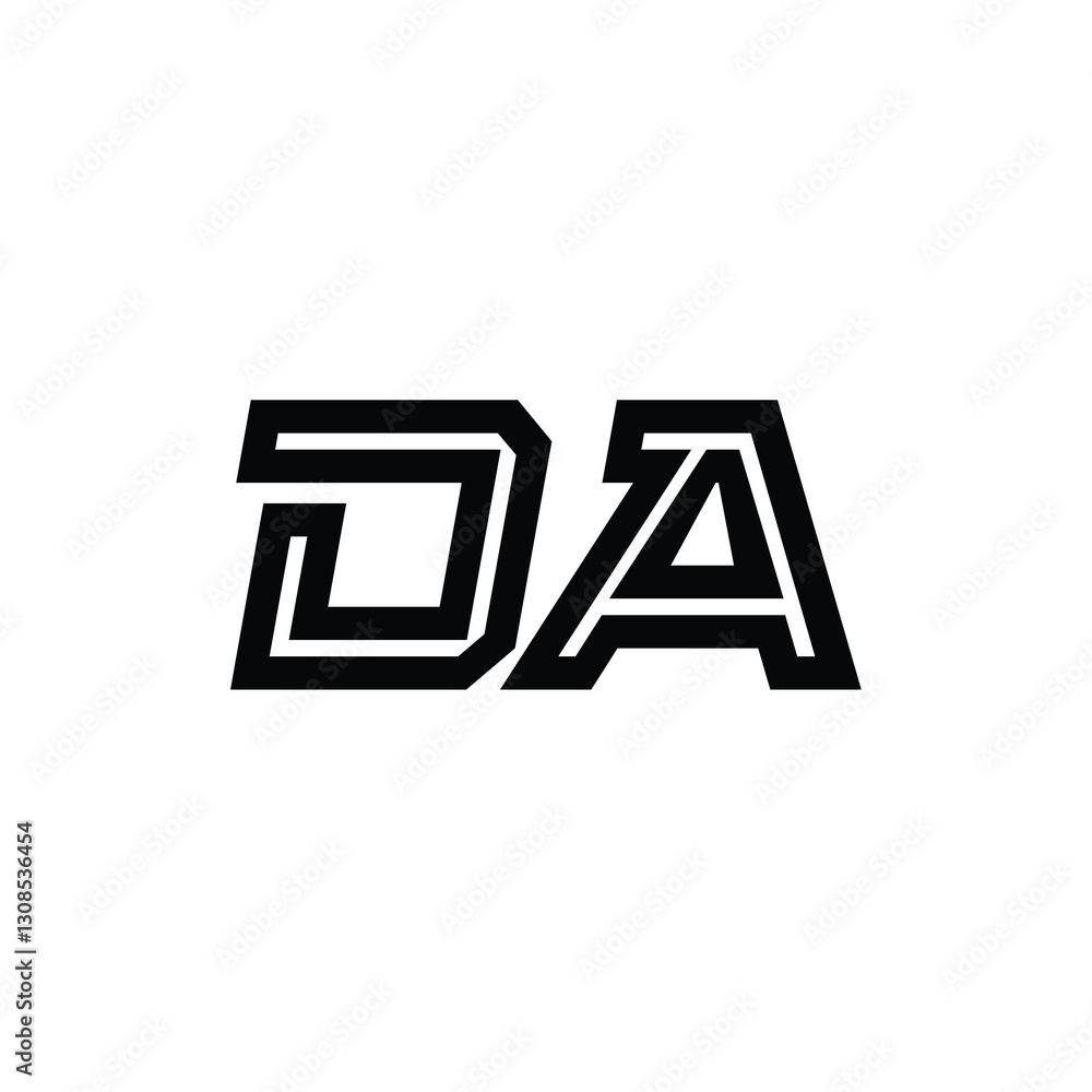 Fototapeta premium DA monogram logo design letter text name symbol monochrome logotype alphabet character simple logo