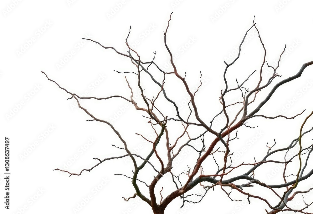 Obraz premium Bare, twisted branches isolated on pure white , image, branches
