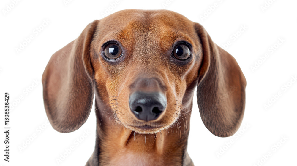 Portrait of adorable brown dachshund dog on transparent background Portrait of adorable brown dachshund dog on transparent background