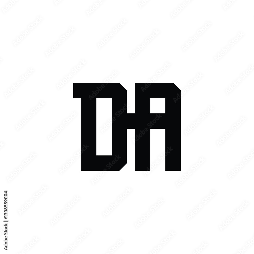 Obraz premium DA monogram logo design letter text name symbol monochrome logotype alphabet character simple logo