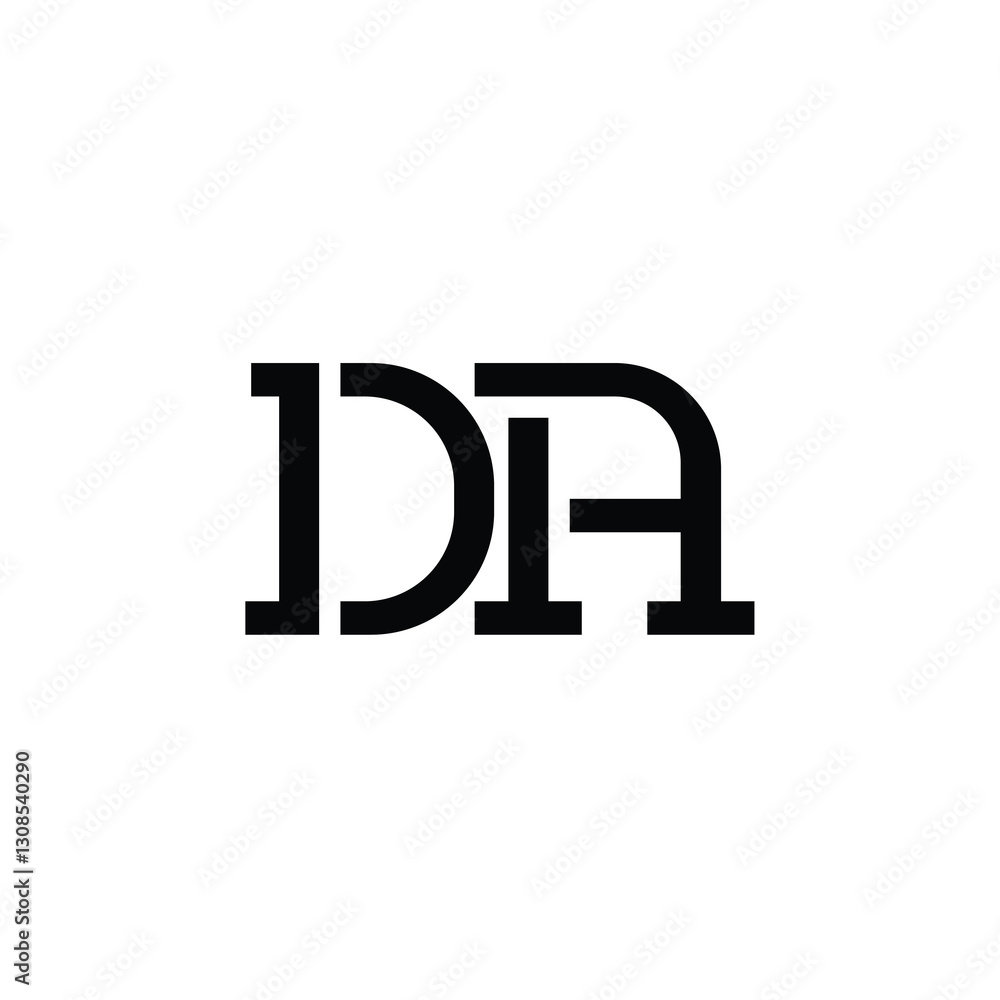 Obraz premium DA monogram logo design letter text name symbol monochrome logotype alphabet character simple logo