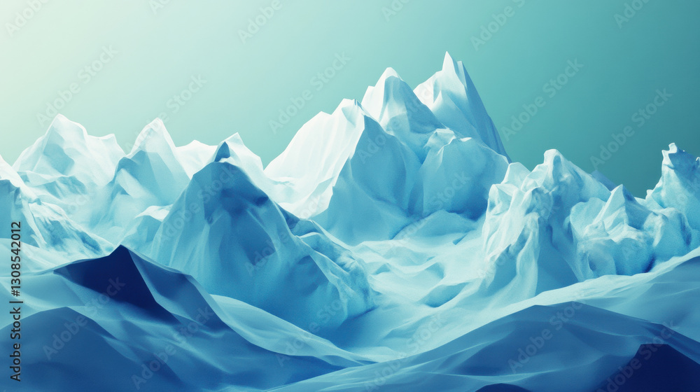 Obraz premium Abstract blue and white mountain landscape